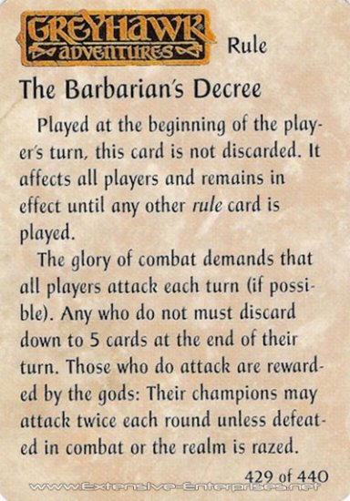 Barbarian\'s Decree, The
