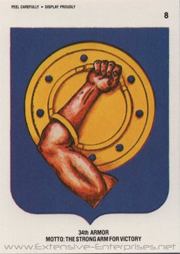 34th Armor Motto: The Strong Arm For Victory #8 (Sticker)