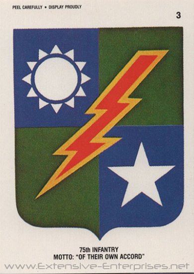 75th Infantry Motto: \"Of Their Own Accord\" #3 (Sticker)