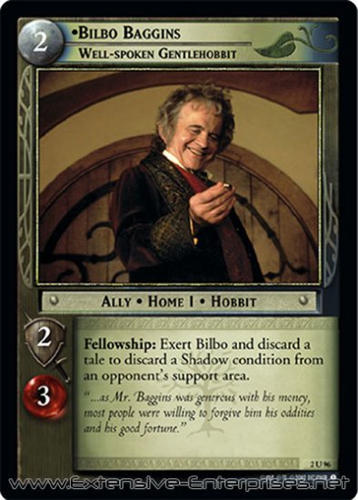 Bilbo Baggins, Well-Spoken Gentlehobbit - Click Image to Close