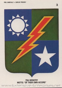 75th Infantry Motto: "Of Their Own Accord" #3 (Sticker)